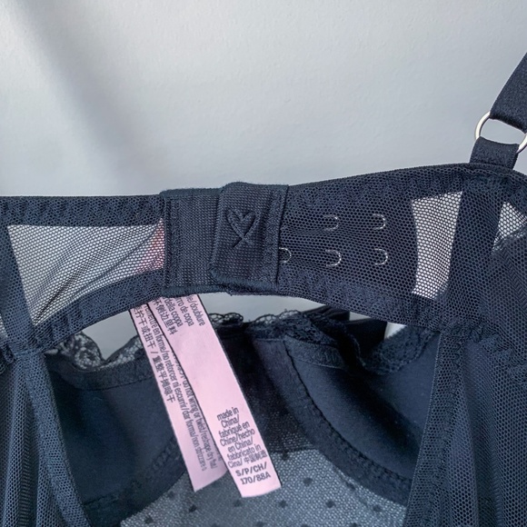 Victoria's Secret Black Mesh Bustier with Rhinestone Bow - Picture 5 of 6